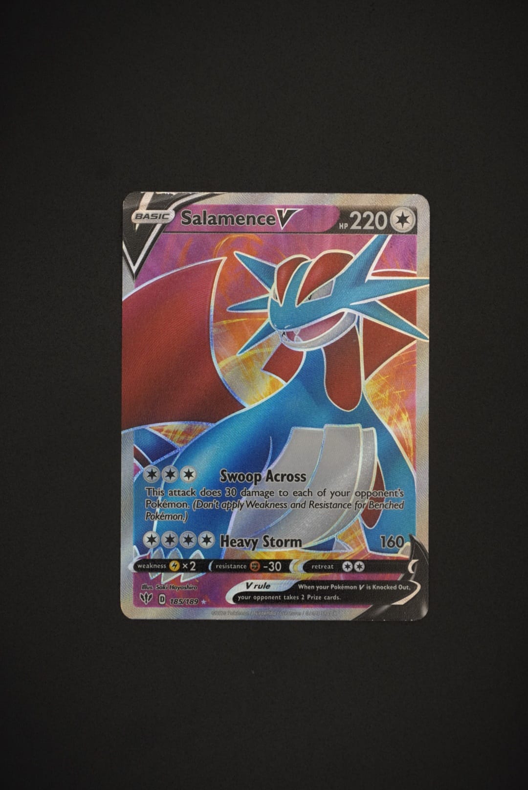 Salamence V Full Art (185/189 Darkness Ablaze) LP